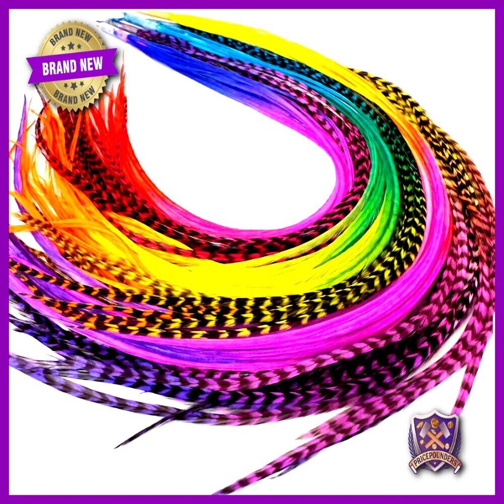 Feather Hair Extensions Boho Style Real Rooster DIY Kit Salon Grade
